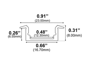 8ft (94'') Recessed Black LED Channel - (1972BB)