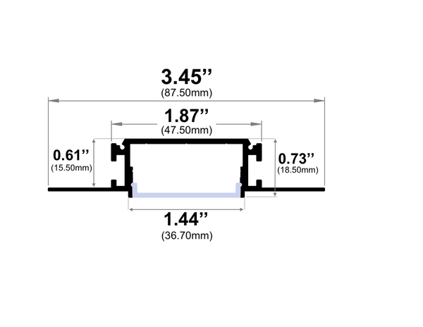 8ft (94'') Trimless Mud-In LED Channel - (635)