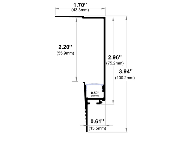 Load image into Gallery viewer, 8ft (94'') Trimless Mud-In LED Channel - (670)