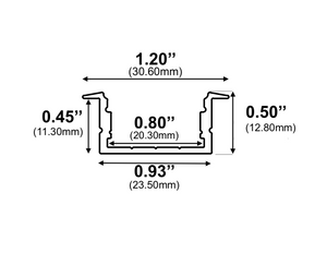 8ft (94'') Recessed LED Channel - (1952)