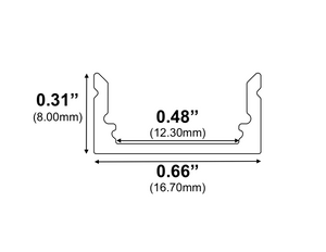 8ft (94'') Black LED Channel - (1971B)