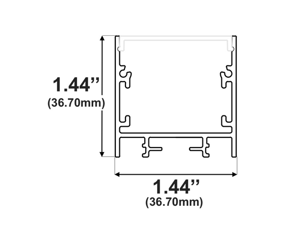 8ft (94'') Square Black LED Channel - (435B)