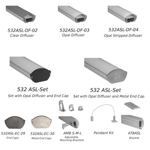 8ft (94'') Suspended LED Channel - (532)