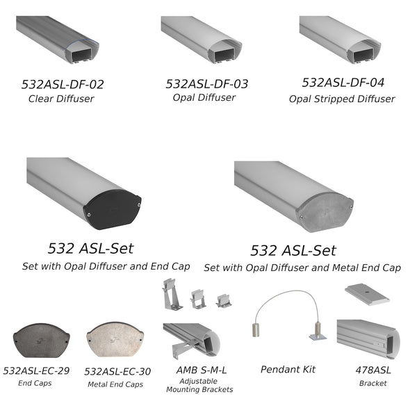 Load image into Gallery viewer, 8ft (94'') Suspended LED Channel - (532)