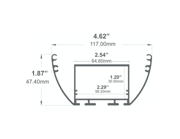 8ft (94'') Suspended LED Channel - (532)