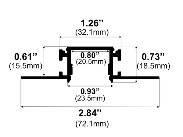 8ft (94'') Trimless Mud-In LED Channel - (620)