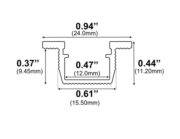 8ft (94'') Recessed LED Channel - (962)