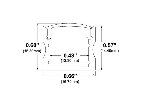 8ft (94'') Black LED Channel - (971BB)