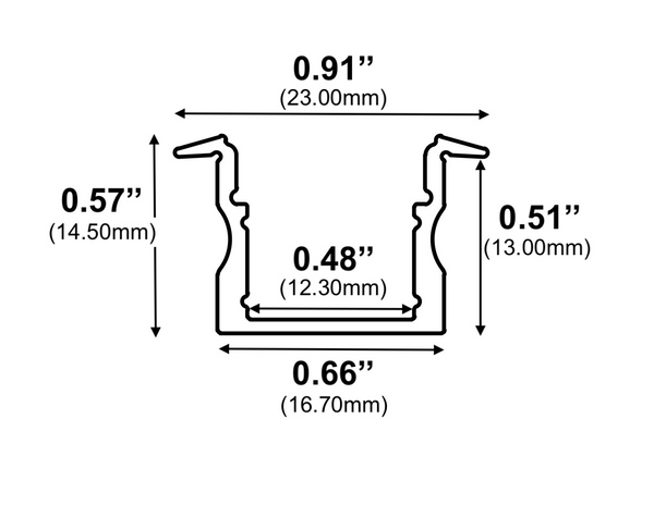 8ft (94'') Recessed LED Channel - (972)