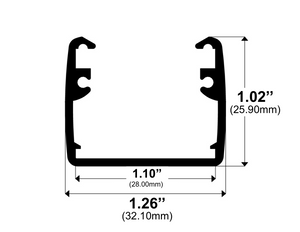 8ft (94'') Square LED Channel - (411)