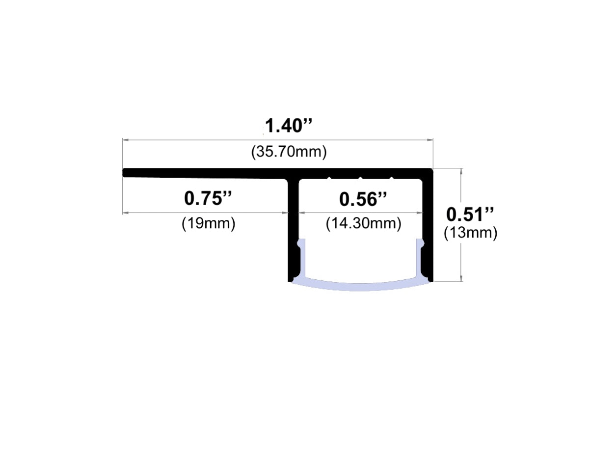 Led Tile Channel 8ft (94'') Tile Edge LED Channel - (610)