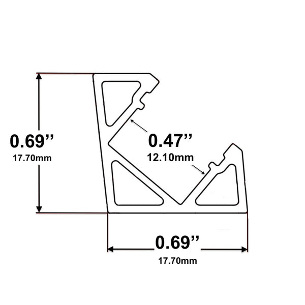 8ft (94'') Corner LED Channel - (965)